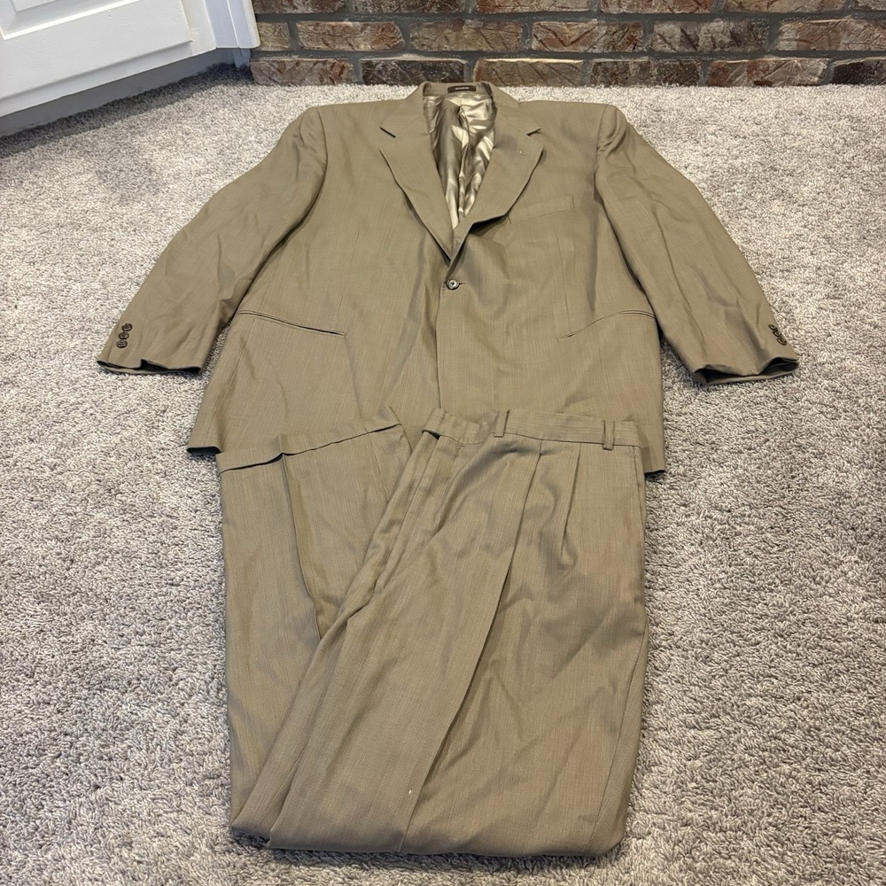 Givenchy Monsieur 2-Piece Suit Jacket 52R Super 100s Worsted Wool Pants 46x29